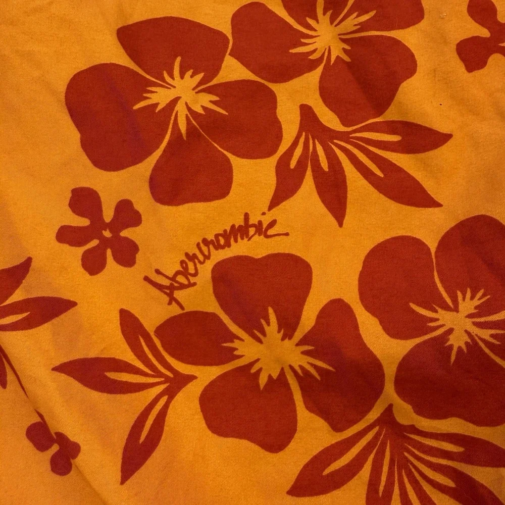 VTG Abercrombie & Fitch‎ Long Board Shorts Men's L Orange Red Floral Y2K 90's